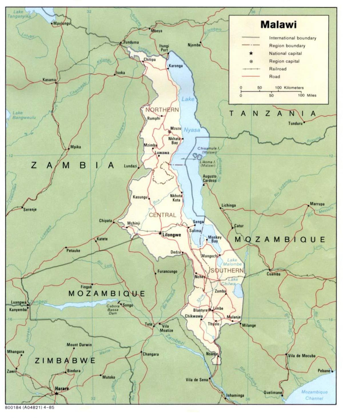 Straßenkarte von blantyre Malawi