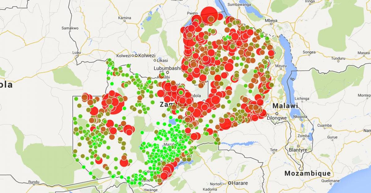 Karte von Malawi malaria 
